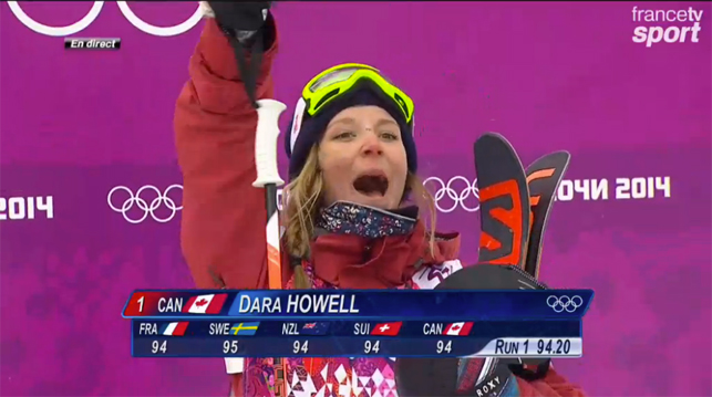 Dara Howell en or en slopestyle - Sotchi 2014