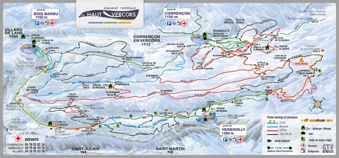 Plan Des Pistes Corren On En Vercors