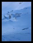 Sortie du couloir en grandes courbes � travers le glacier des Oulettes
