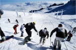 La ligne de d�part au sommet du glacier, en 2003.