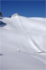 Le glacier et la premi�re pente du parcours.