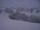 petite tempête de neige à Bessans (73), qui promet une bonne journée sur les pistes pour le lendemain