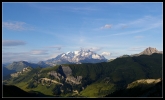 Vue sur le mont blanc depuis le col de la Louze