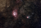Les nébuleuses de la lagune et la trifide, au 300 mm