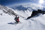 Chris Davenport dans le Stronghold couloir, notre premier trophée, l'un des quatre à n'avoir jamais été skié.