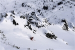 William Kocher sur la partie haute des couloirs de Strbské-Pleso.