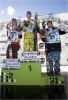 Le podium half-pipe homme avec les gros chèques.