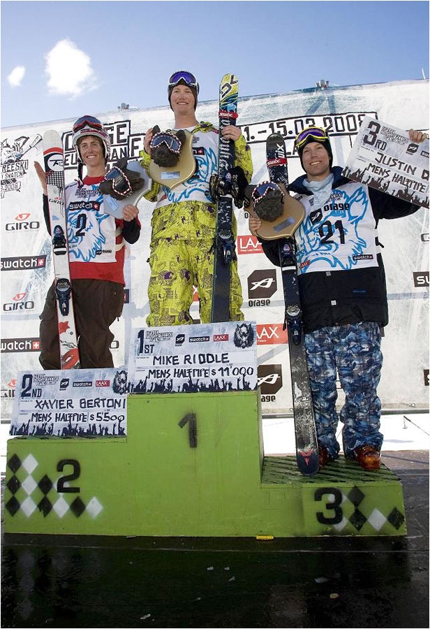 Le podium half-pipe homme avec les gros ch&egrave;ques.