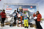 Le podium snowboard de l'étape : Cyril Néri, Alex Coudray et David Magnusson.