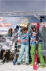 Le podium filles ski : Elyse Saugstad, Jesse McMillan et Marja Persson (à droite).