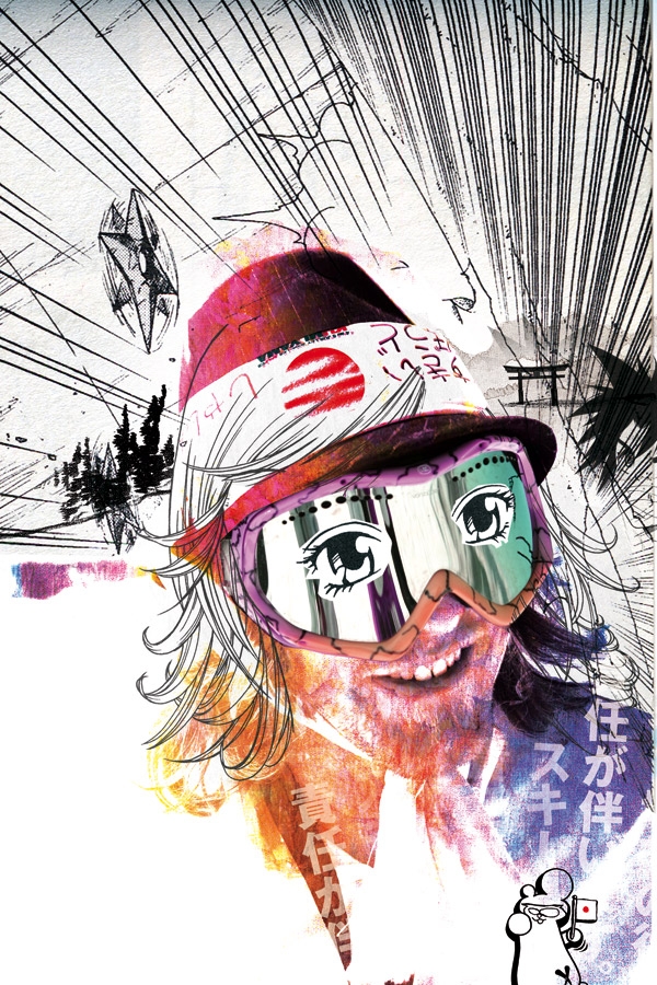 les 3 cr&eacute;as de l'&eacute;quipe skipass.com, Yohan Gaume fa&ccedil;on Manga