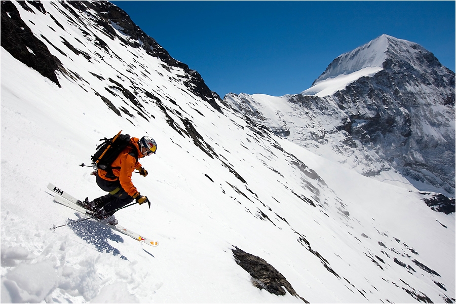 Sur le flanc ouest de l'Eiger.
