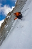 Chris sur le glacier de la Tour Ronde.