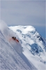 La carte postale du glacier Rond avec le mont Blanc en fond.