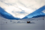 En redescendant du glacier, nous avons vu cette lumière hallucinante avec Eric.