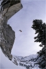 Julian en pac man air, sur une falaise de Wasatch Backcountry, Utah qu'il a sauté une vingtaine de fois.