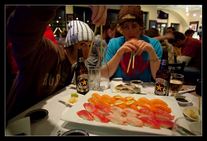 Xavier Bertoni est un obs&eacute;d&eacute; des sushis, m&ecirc;me au pays des burgers. On ne s'en plaint pas.
