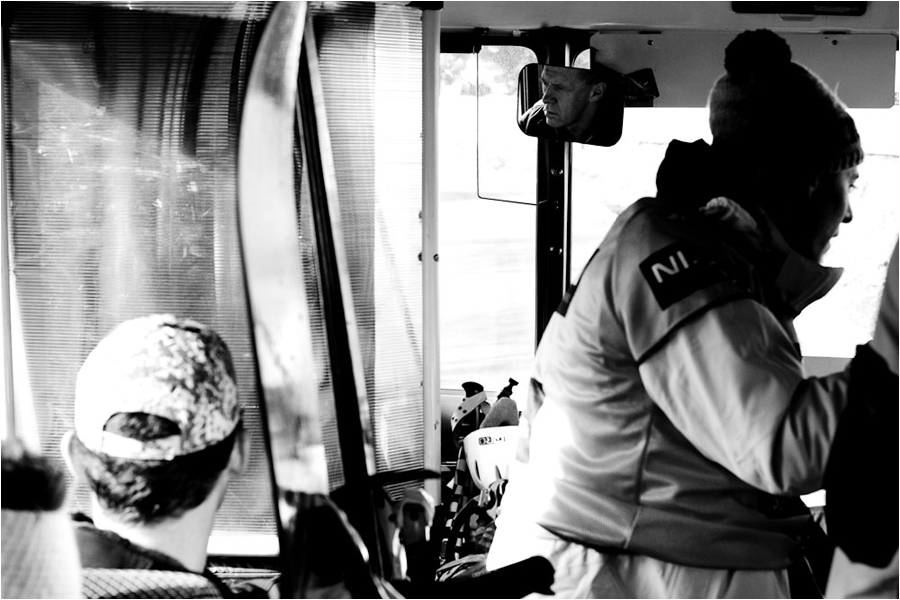 Bus des riders sur le chemin de l'h&ocirc;tel. 
