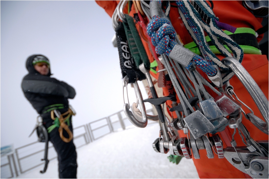 Tournage de la sc&egrave;ne d'alpinisme pour RTP.