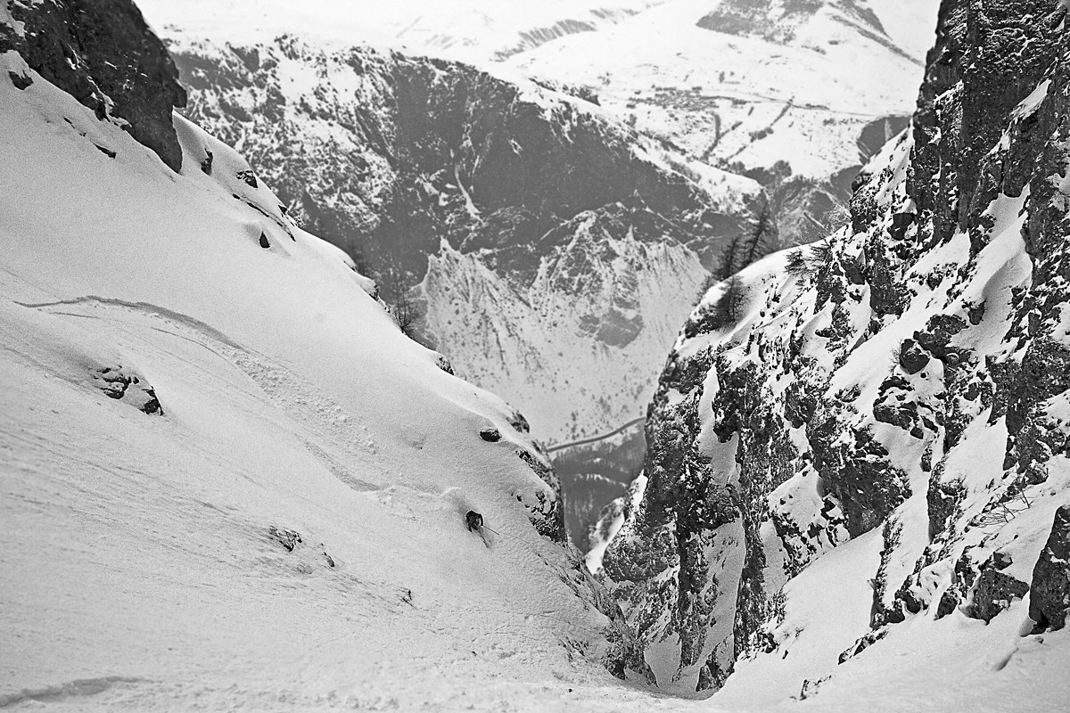 Kurt Dienel dans Chad couloir a la Grave