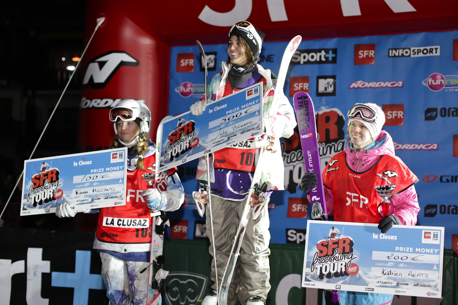 Podium Filles 1) Julie Benard 2) Katrin Aerts 3) Emma Hogland