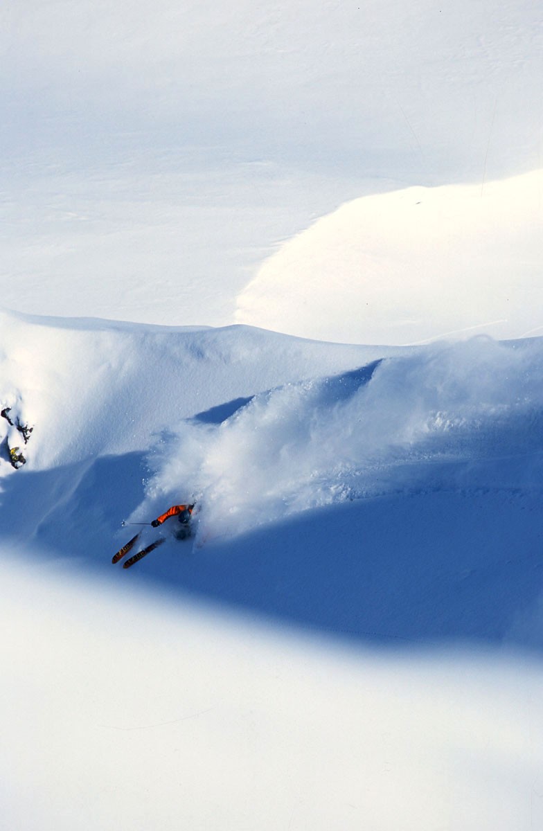 A Montgen&egrave;vre, lors d'une travers&eacute;e des Alpes pour trouver la meilleure poudreuse - 2004.