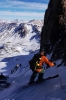 Manu teste la neige dans le haut de la brèche...