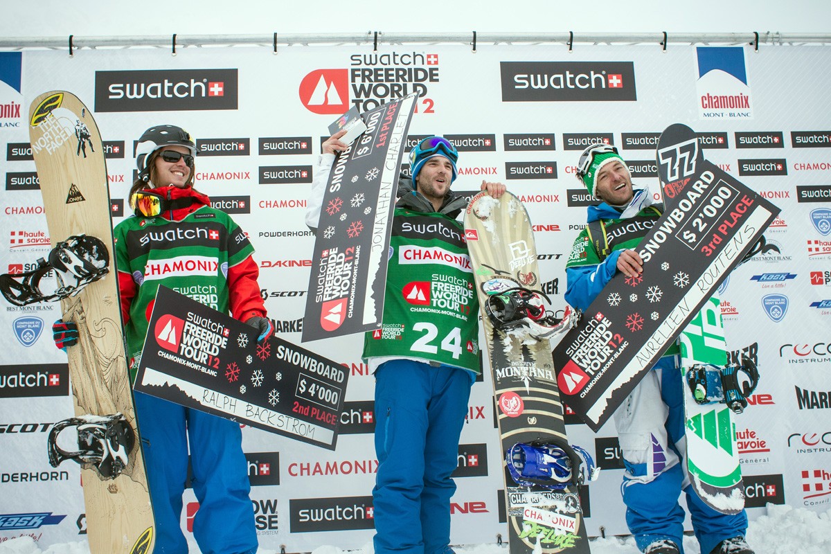 Le podium hommes snowboard