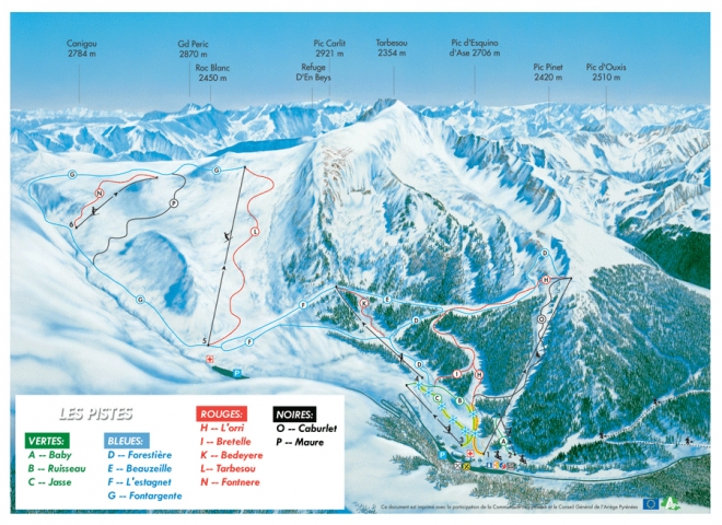 plan des pistes Ascou-Pailheres