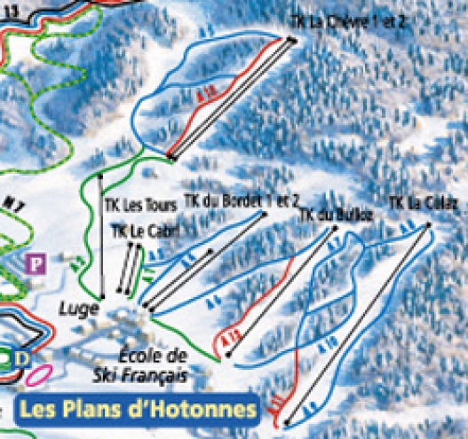 plan des pistes Les Plans d'Hotonnes
