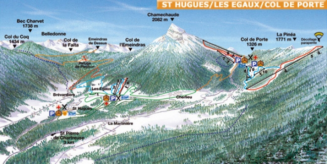 plan des pistes Saint Hugues-Egaux