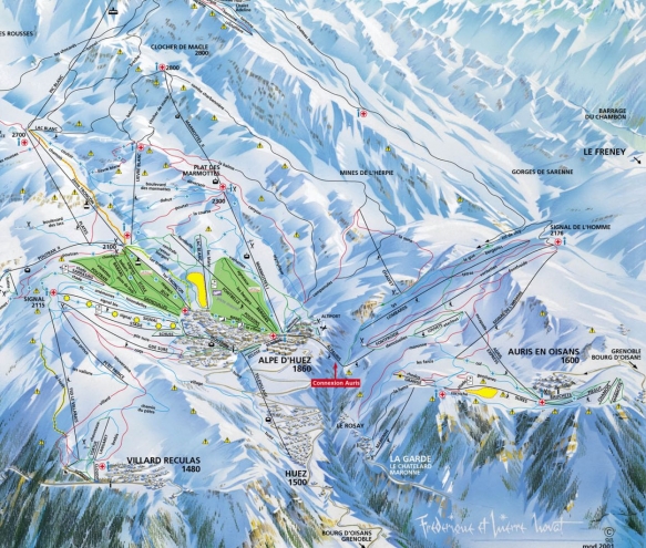 plan des pistes Auris-en-Oisans