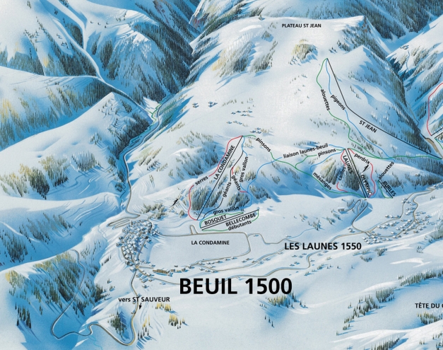 plan des pistes Beuil les Launes