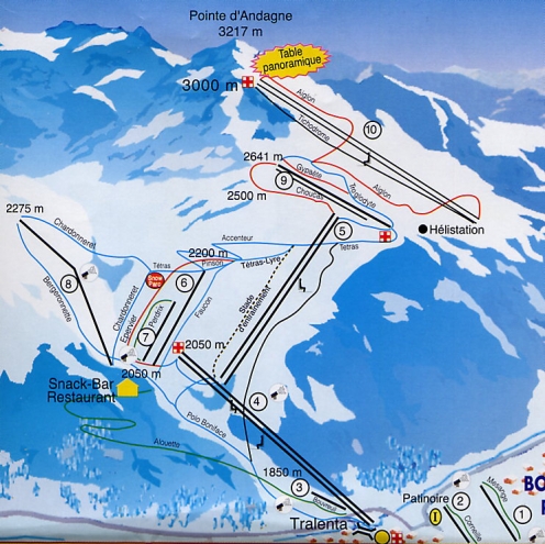 plan des pistes Bonneval