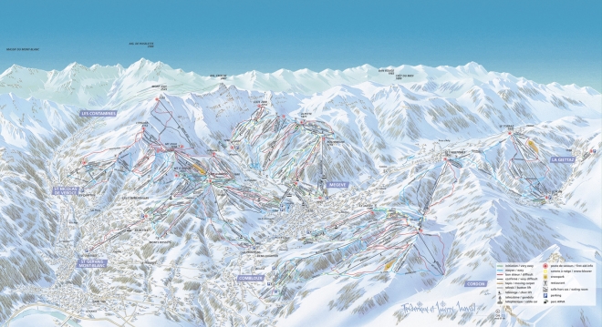 plan des pistes Les Contamines - Montjoie