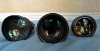 Les lentilles avant. respectivement, 140mm, 150mm et 105mm de diamètre !