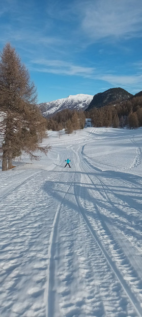 Montgenèvre : ski de fond à glace sur soupe regelée