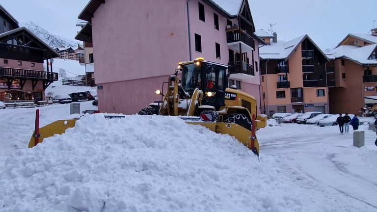 Chutes de neige à Valmeinier