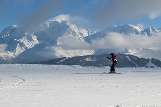Neige de rêve face au Mont-Blanc