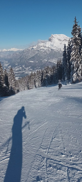 Ski dans une carte postale à Saint-Gervais et Megève 