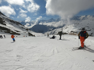 glace, touristes et (quelques) flocons à l'Alpe d'Huez