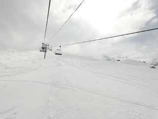Peuf, nuage et ... chute à Val D'isere