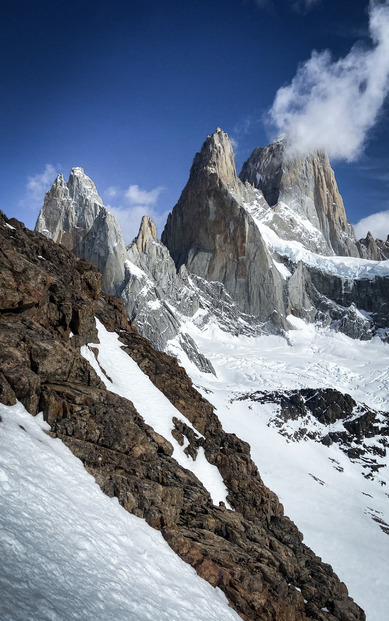 Ski down face au Fitz Roy