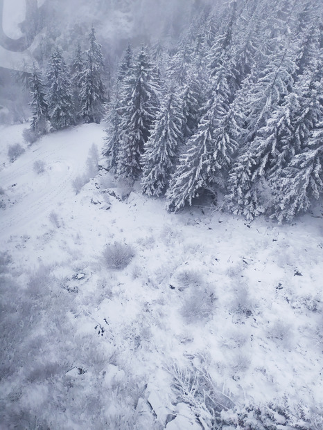 peu de visibilité et quantité de neige inegale