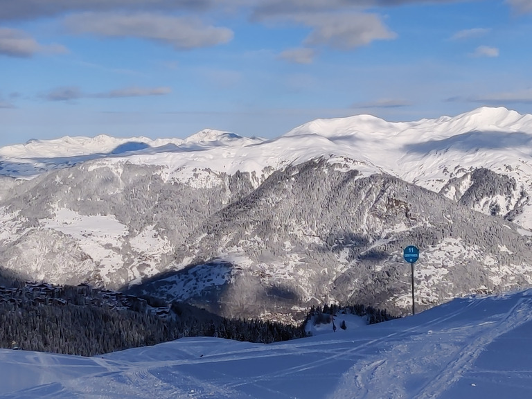 Journée ensoleillée et neige fraîche 