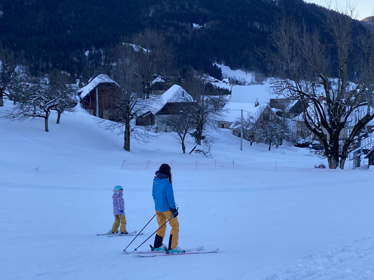 Conditions froides mais neige et pentes idéales pour les débutants !