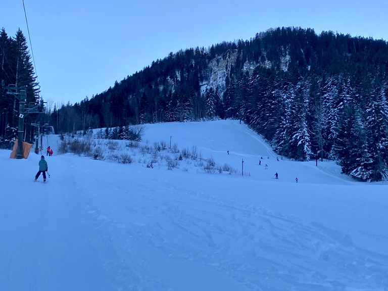 Conditions froides mais neige et pentes idéales pour les débutants !