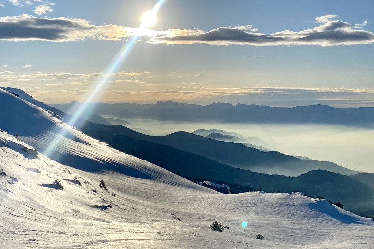 Grand beau, neige dure et pas si froid jusqu’à que le vent se lève !!