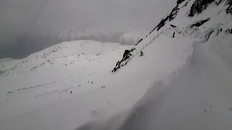 Fort vent mais neige encore bien agréable ! 