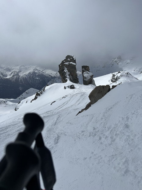 Poudre au printemps,skieur content 🤩